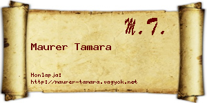 Maurer Tamara névjegykártya